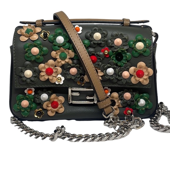 Fendi Handbags - 🎡Fendi Double Baguette Flower Studded Micro Bag